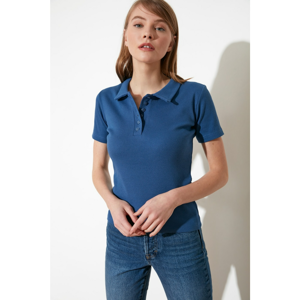 Trendyol Indigo Button Detailed Wicked Knitted Blouse