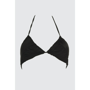 Trendyol Black Pleated Bikini Top
