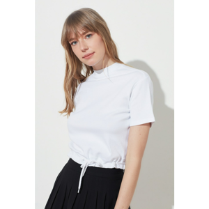 Trendyol White Assynx Upright Collar Knitted Blouse