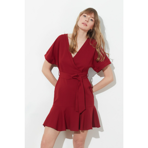 Trendyol Claret Red Belted Dress
