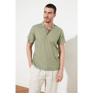 Trendyol Open Haki Men's Regular Fit Shirt Collar Short Sleeve Half Pat shirt