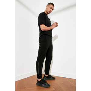 Trendyol Black Male Slim Fit Biye Detailed Tracksuit Bottom