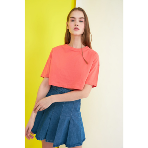 Trendyol Orange Crop Knitted T-Shirt