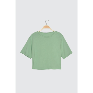 Trendyol Mint Loose Crop Knitted T-Shirt