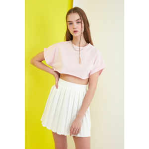 Trendyol Pink Super Crop Knitted T-Shirt