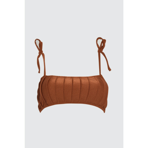 Trendyol Cinnamon Binding Detailed Bikini Top