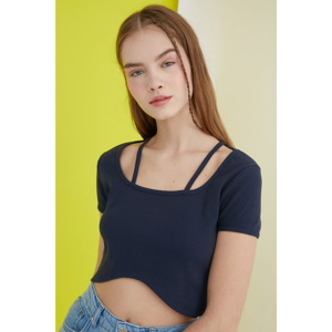 Trendyol Knitted Blouse With Navy Hanger Detail