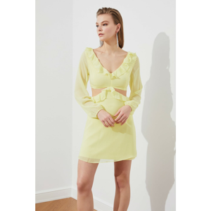 Trendyol Yellow Back Detailed Chiffon Dress