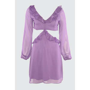 Trendyol Purple Flywheel Detailed Chiffon Dress