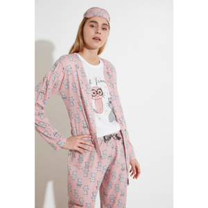 Trendyol Cat Patterned 5 Knitted Pyjama Set