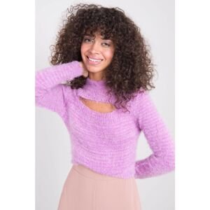 BSL Light purple sweater with a cut out on the neckline