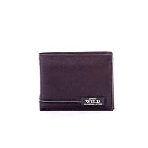 Black leather wallet with grey inserts