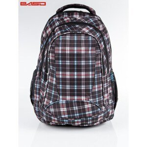 Black checkered school backpack