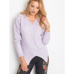 RUE PARIS purple sweater with an asymmetrical finish