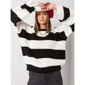 RUE PARIS Black and white striped sweater