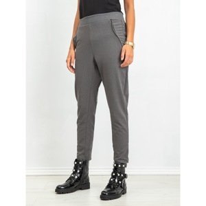 Dark grey trousers with zippers