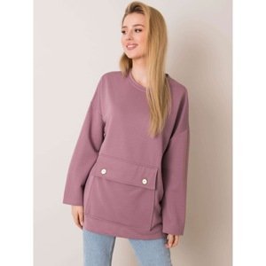 RUE PARIS Light purple sweatshirt with a pocket