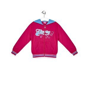 Dark pink sweatshirt for a girl with a colorful print