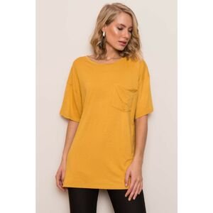 BSL Dark yellow loose-fitting t-shirt
