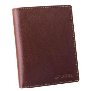 BADURA Brown leather wallet for men