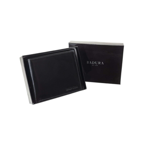 BADURA Men´s black wallet made of genuine leather