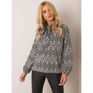 Black blouse with a decorative print