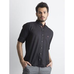 Men´s black regular fit shirt with rolled up sleeves