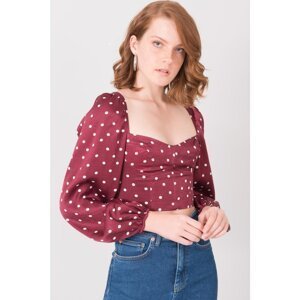 Chestnut blouse with polka dots from BSL