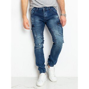 Men´s blue joggers with abrasions