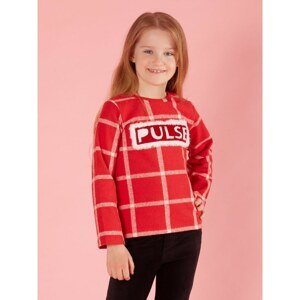 Children's red checked blouse