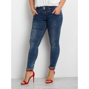 Skinny plus size jeans with blue stitching