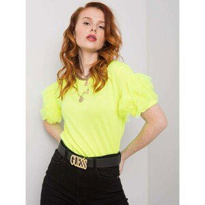 Fluo yellow t-shirt with ruffles