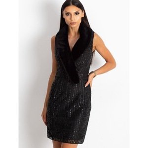 Cocktail dress with sequins black