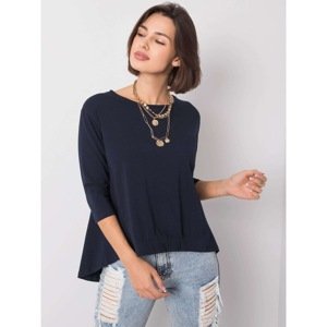 Navy blue blouse with 3/4 sleeves