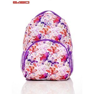 School backpack for girls with floral motifs