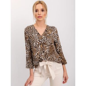 Black and beige blouse with spots from RUE PARIS