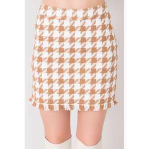 BSL Camel and white mini skirt