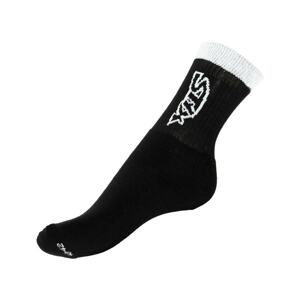 Styx classic black socks with white inscription (H262)