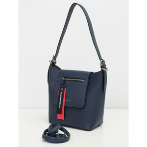 Navy blue shoulder bag with a flap