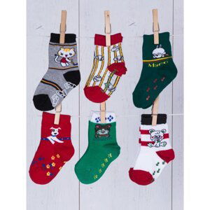 6-pack printed baby cotton socks