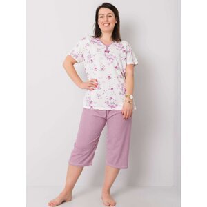 White plus size pajamas with a print