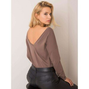 Brown blouse with neckline on the back