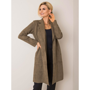 STITCH & SOUL Khaki eco suede coat