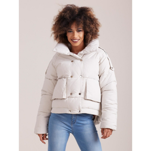 Short ecru winter jacket