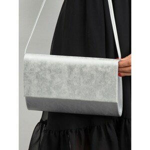 Silver clutch bag made of eco leather