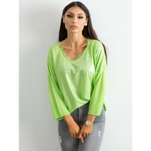 Green v-neck blouse