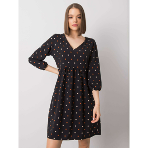 RUE PARIS Black polka dot dress