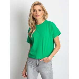 Women´s basic cotton t-shirt in dark green color