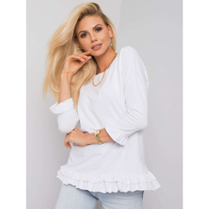 RUE PARIS White blouse with flounces