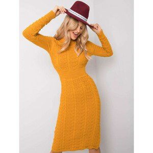 RUE PARIS Mustard knitted dress